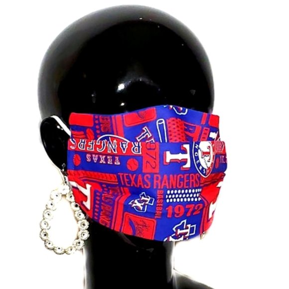 Texas Rangers Cotton Handmade Face Mask,Reuse&Wash - Picture 2 of 4